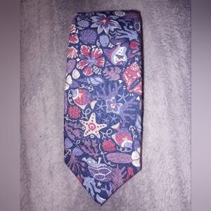 Tommy Hilfiger Purple/Pink Sea Life & Floral Patterned Tie